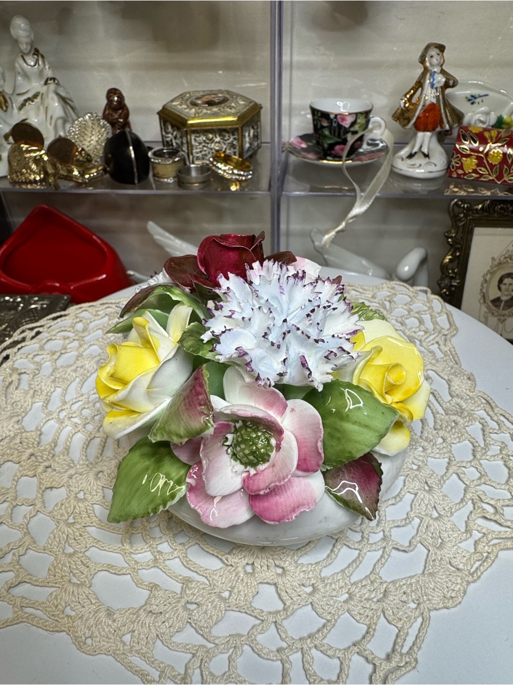 Vintage Royal Dolton England Porcelain Floral Centerpiece